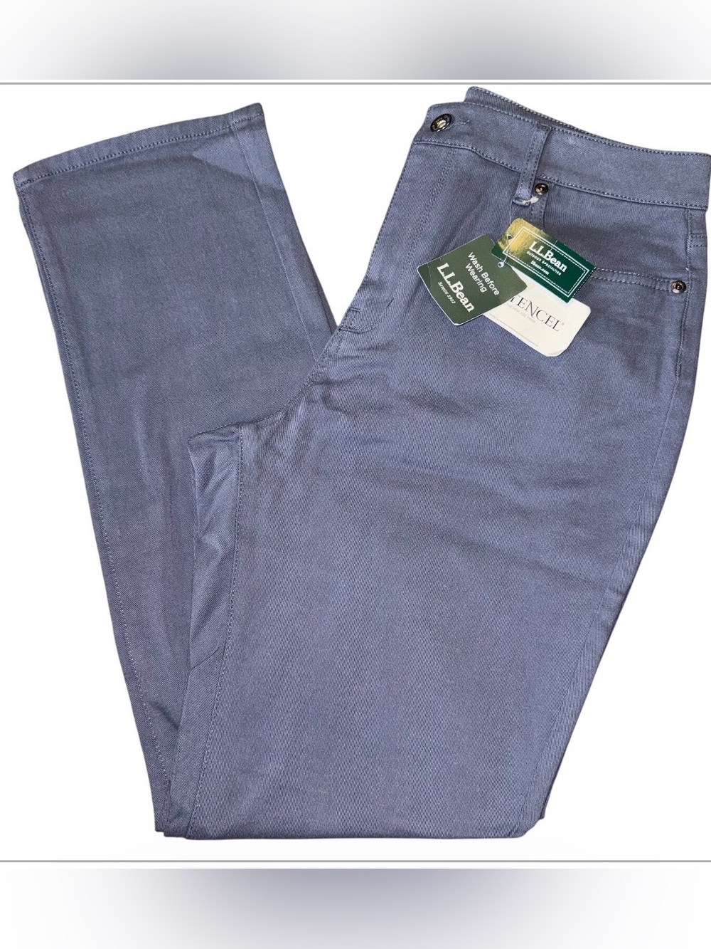 NWT LL Bean True Shape Twill Pants Classic Fit Womens 12 Regular Indigo Slate⁠